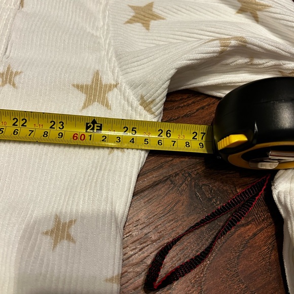 Wishlist Apparel White Corduroy Oversized Shacket Stars Button Cuff Womens M/L - Picture 5 of 8